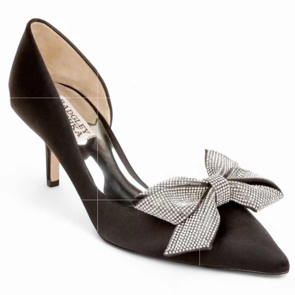 Badgley Mischka Melani Black Rhinestone Pump Size 6